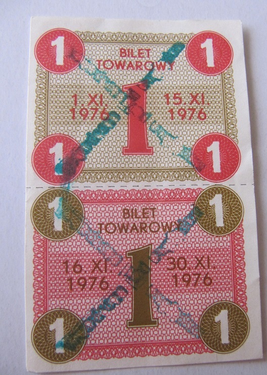 1 BILET TOWAROWY PRL 1.XI.1976 - 31.XI.1976