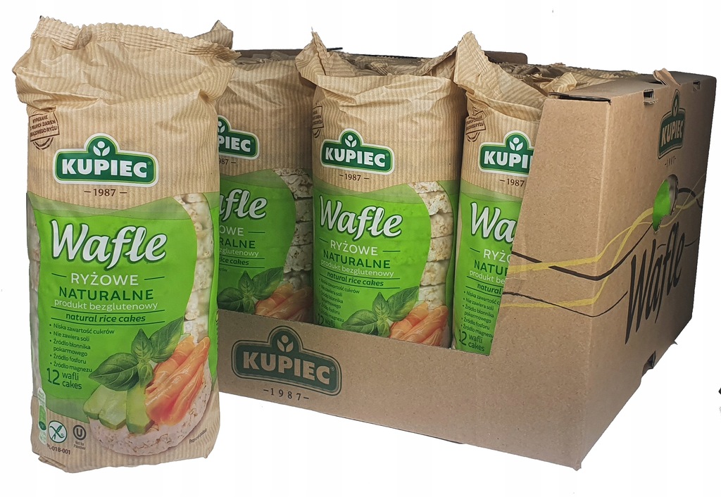 WAFLE RYŻOWE NATURALNE Kupiec ZESTAW 120g x 14 szt