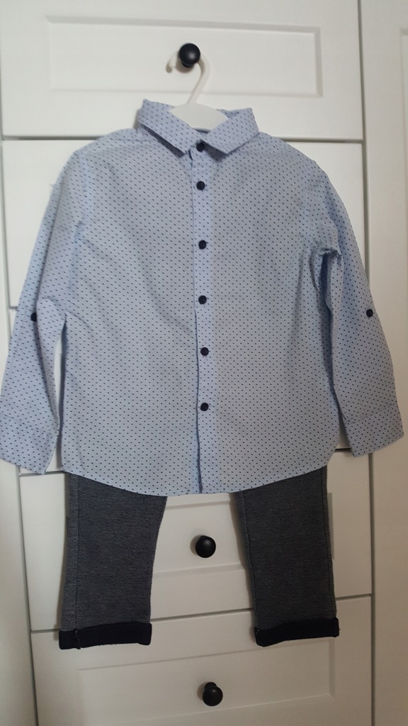 RESERVED komplet koszula spodnie 104 cm dzianinowe