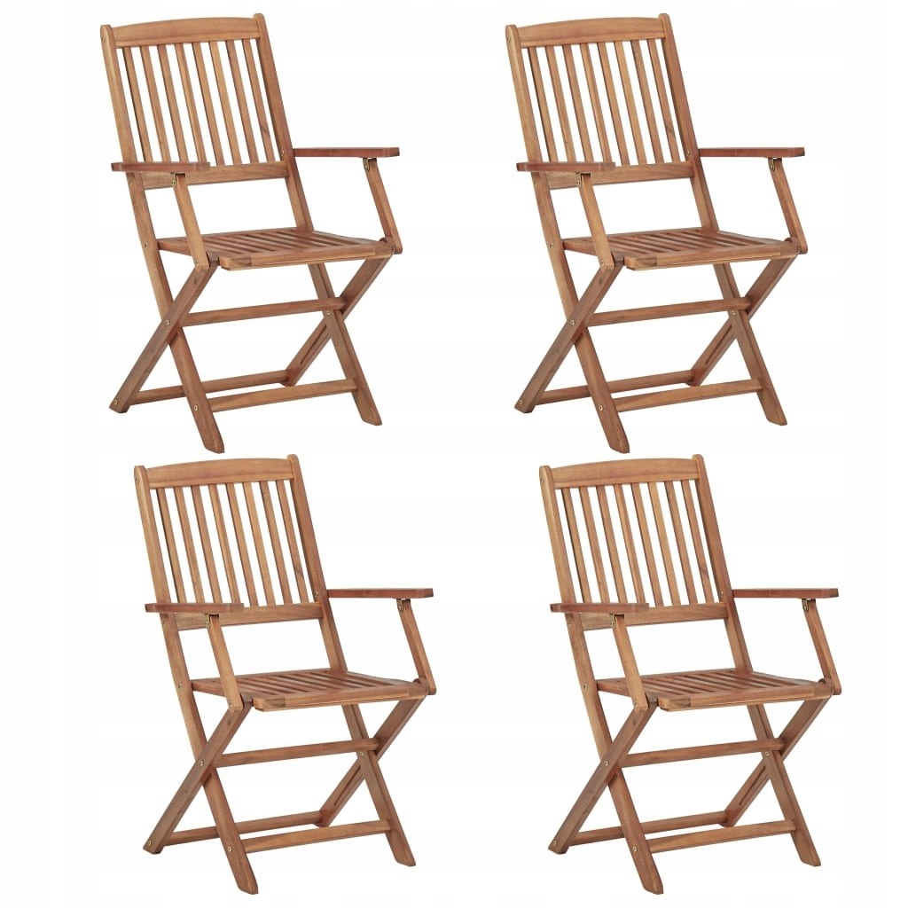 Składane krzesła ogrodowe, 4 szt., lite drewno aka