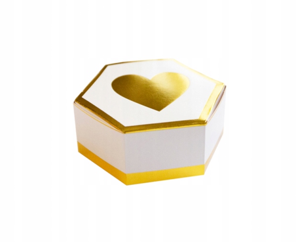 Pudełka papierowe "Złote serduszka"