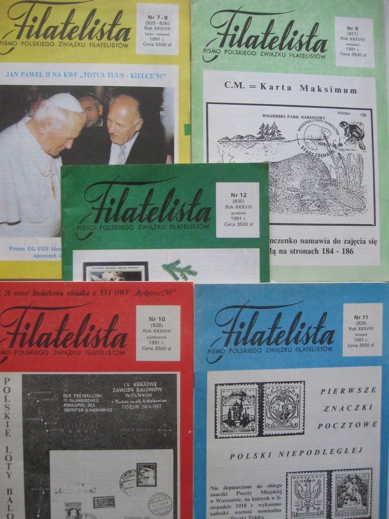 FILATELISTA Czasopismo PZF 5 numerów z 1991