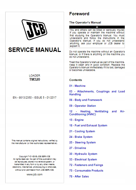 JCB Service Manual TM320