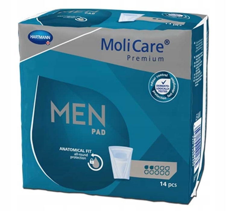 WKŁADY ANATOMICZNE MOLICARE MEN PAD 2 KROPLE 14 SZ