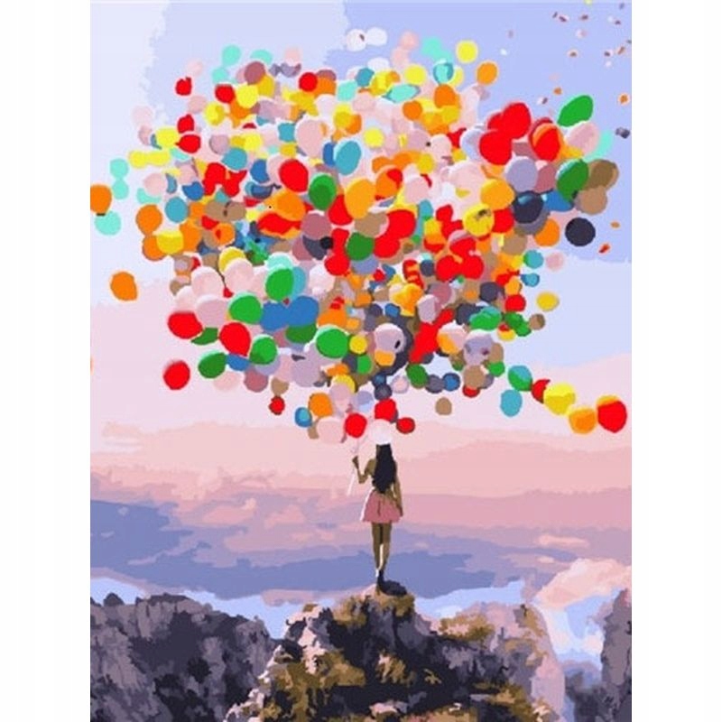 Obraz Malowanie Po Numerach - W Uniesieniu (Balony) z RAMĄ 40x50 PIAST