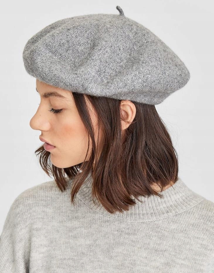 P5D064 STRADIVARIUS__MJ3 WEŁNIANY BERET__56