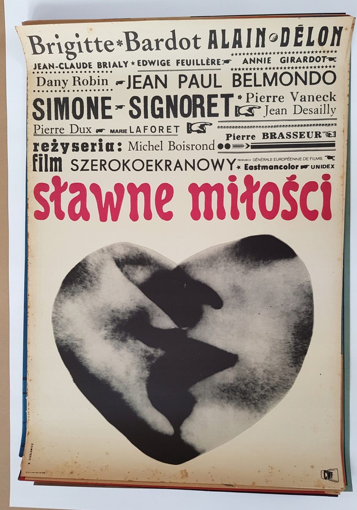 Plakat filmowy SŁAWNE MIŁOŚCI - Cieślewicz '63