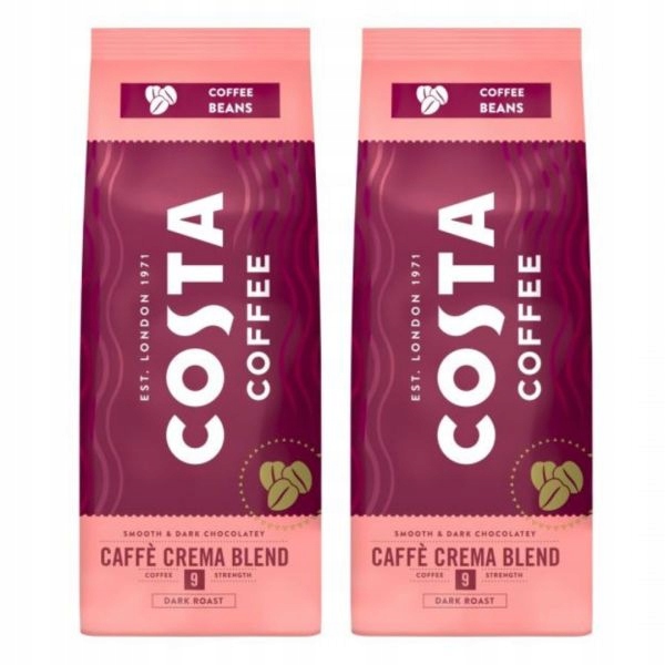 Costa Coffee CREMA Blend Kawa Ziarnista 500g x 2