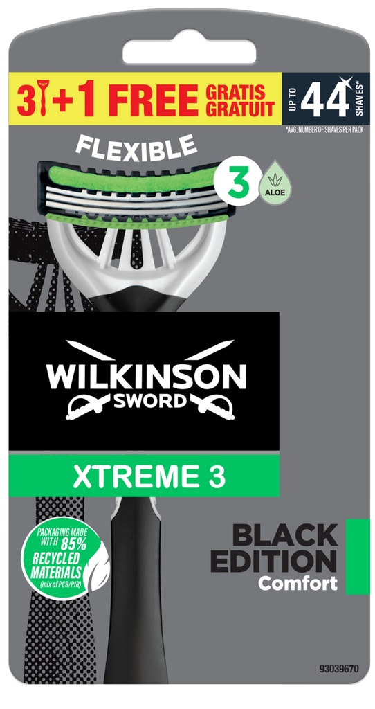 WILKINSON XTREME 3 MASZYNKI DO GOLENIA BLACK EDITION COMFORT 3+1 4 SZTUKI