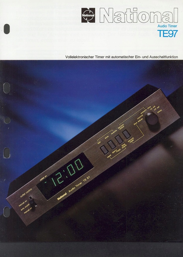 Technics National Panasonic TE 97 Audio Timer