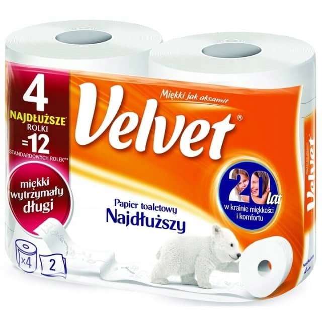 VELVET PAPIER NAJDŁUŻSZA ROLKA 4SZT