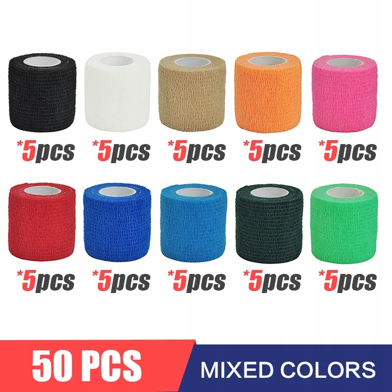 100Pcs 4.8m Colorful Sport Self Adhesive Elastic