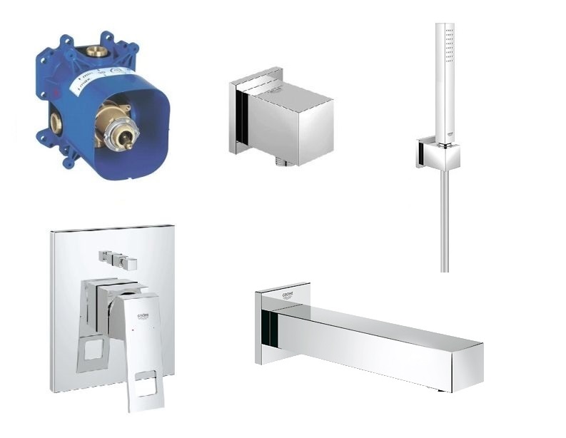 Монтаж набора для душа. Grohe Eurocube душевая система. Душевая система Grohe Eurocube 234090sb.. Душевая система Grohe Euphoria Cube 23409000. Смеситель Грое встроенный для ванны