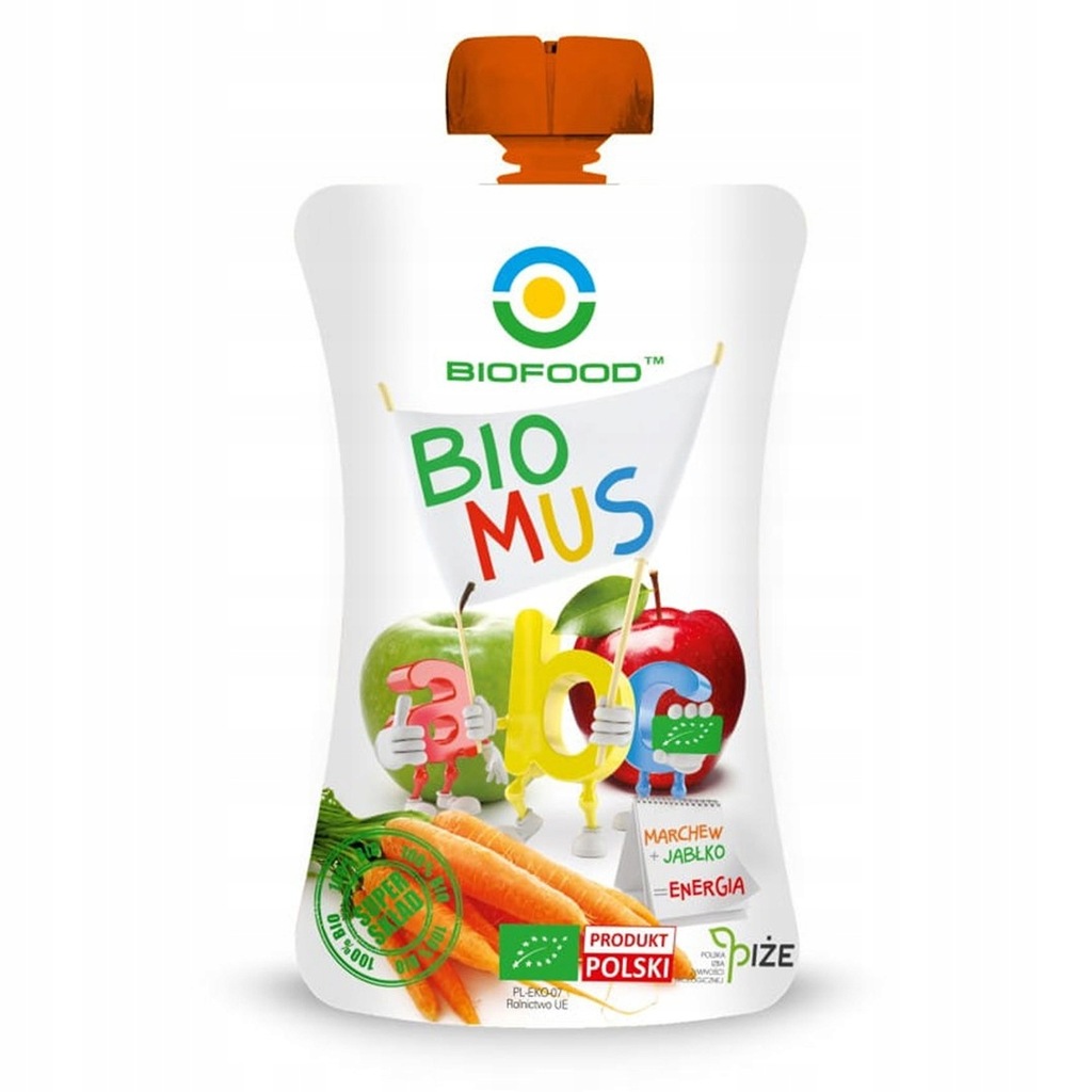 Mus Jabłko, Marchew 90g - BIO FOOD