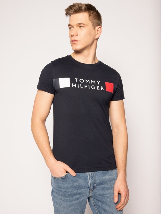 TOMMY HILFIGER GRANATOWY T-SHIRT MĘSKI S 1BAB