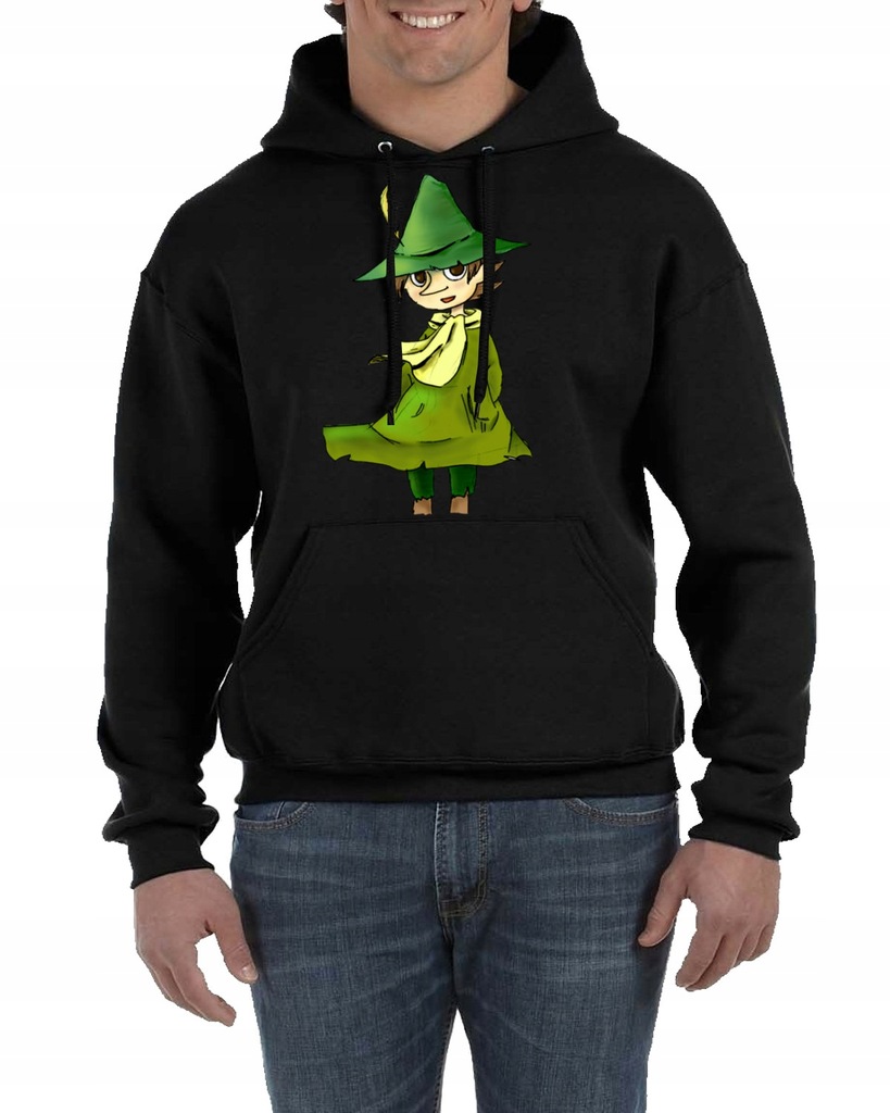 3147 BLUZA Z KAPTUREM MUMINKI WŁÓCZYKIJ RYJEK L