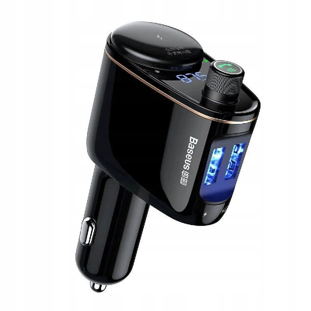 BASEUS ładowarka samochodowa 2 x USB A + transmiter FM BT 3,4A S-06 CCHC000