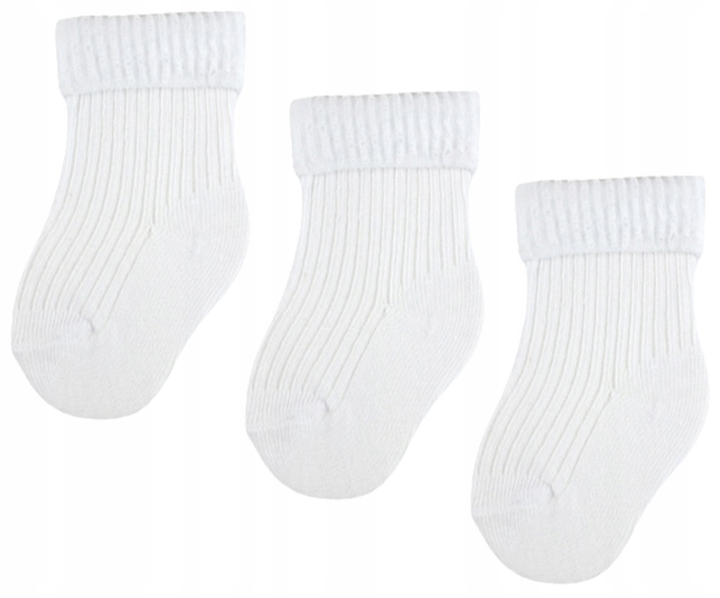 WYWIJANE SKARPETKI NIEMOWLĘCE BEZUCISKOWE BAWEŁNIANE 0-3 M 62