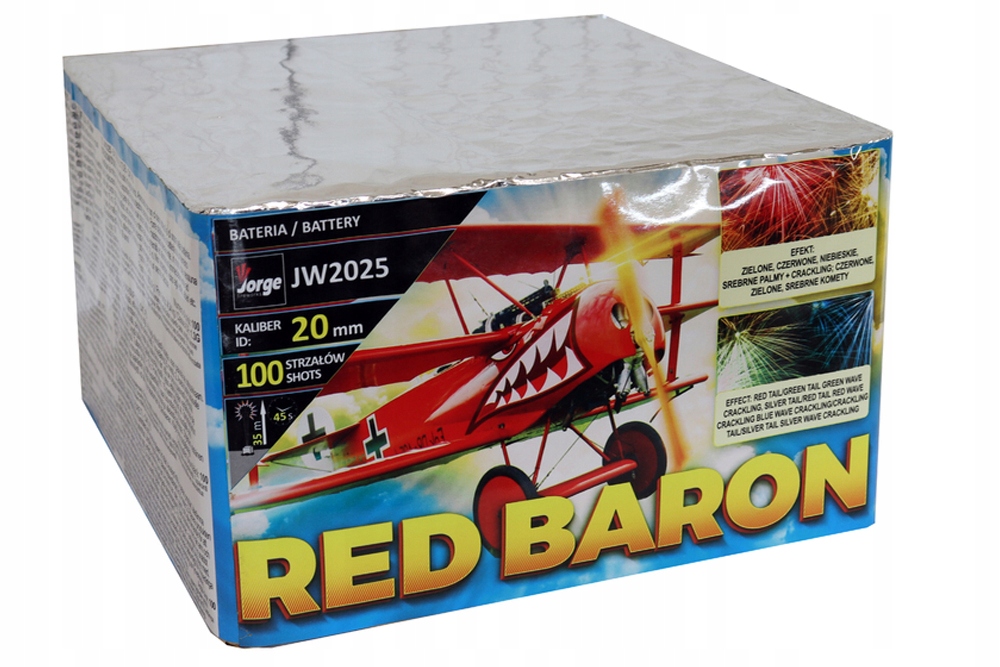 Fajerwerki wyrzutnia Red Baron 100 strzałów JW2025
