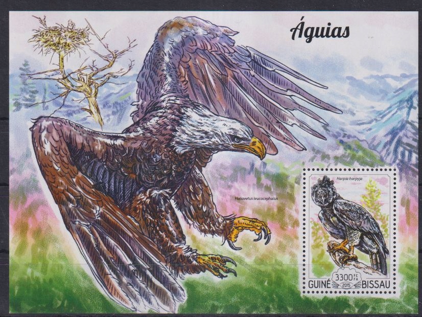 V92. Gwinea Bissau MNH 2015 Fauna - Ptaki - Orły