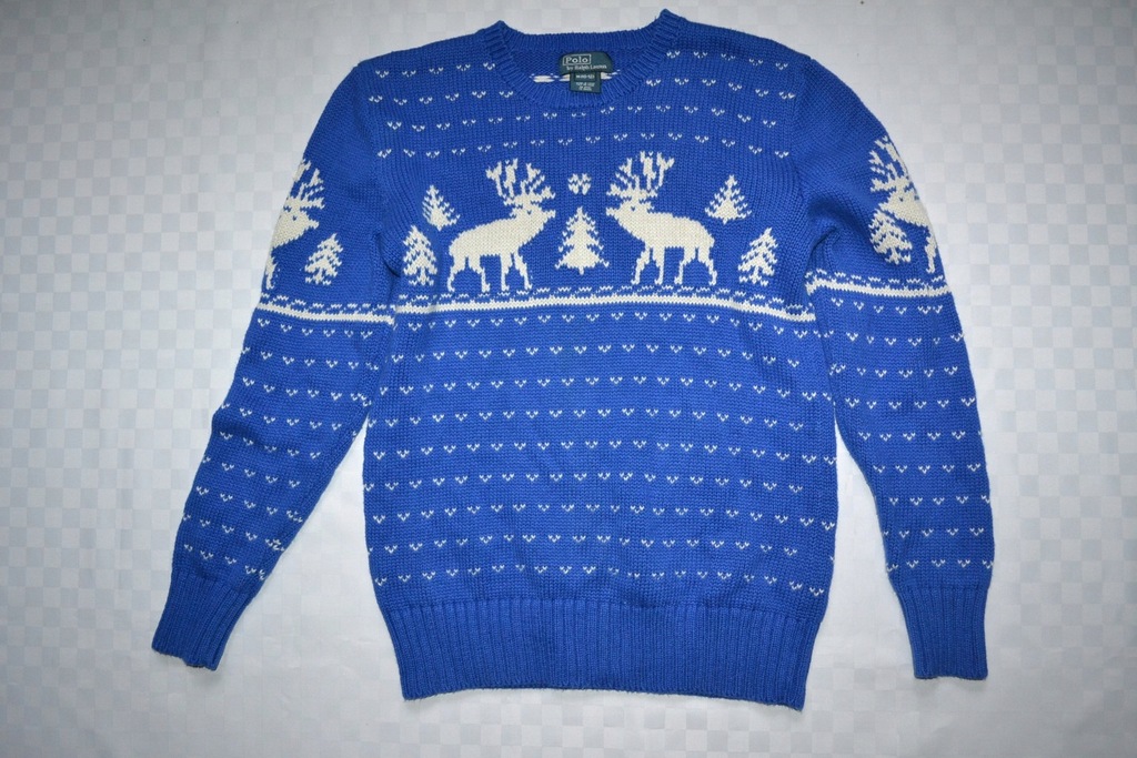 RALPH LAUREN sweter sweterek ŚWIĄTECZNY 140 146