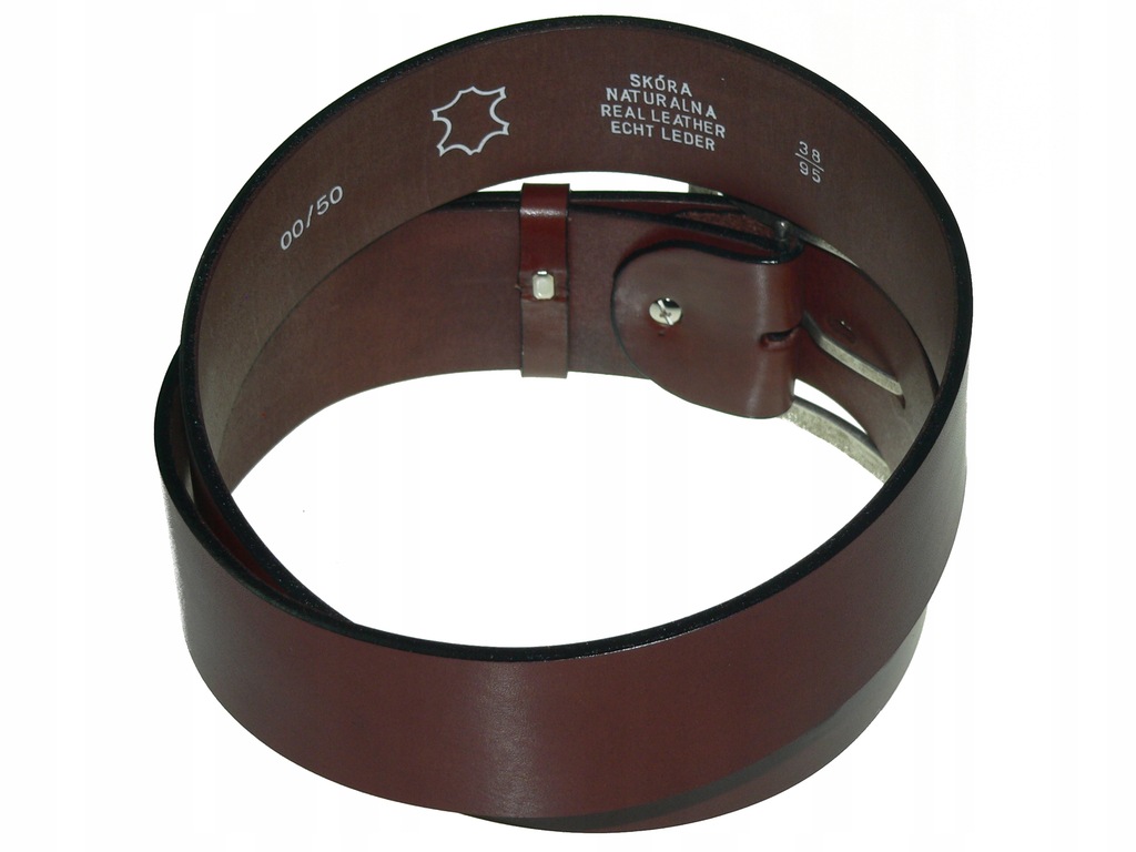 Szeroki Pas Do Spodni Skórzany Pasek Męski 5,0 cm - 7468370978