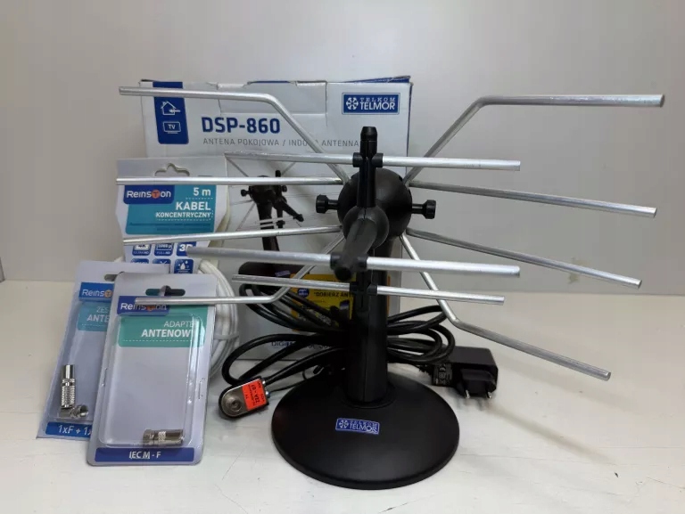 ANTENA POKOJOWA DSP-860 + ADAPTER , ZŁĄCZA ANTENOWE