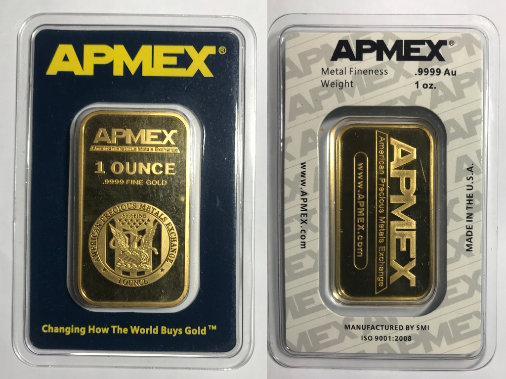 Sztabka AMPEX 1 ounce .9999 GOLD w CERTIBOXIE
