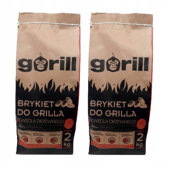 GORILL BRYKIET DO GRILA 2KG ZESTAW 2 SZTUKI