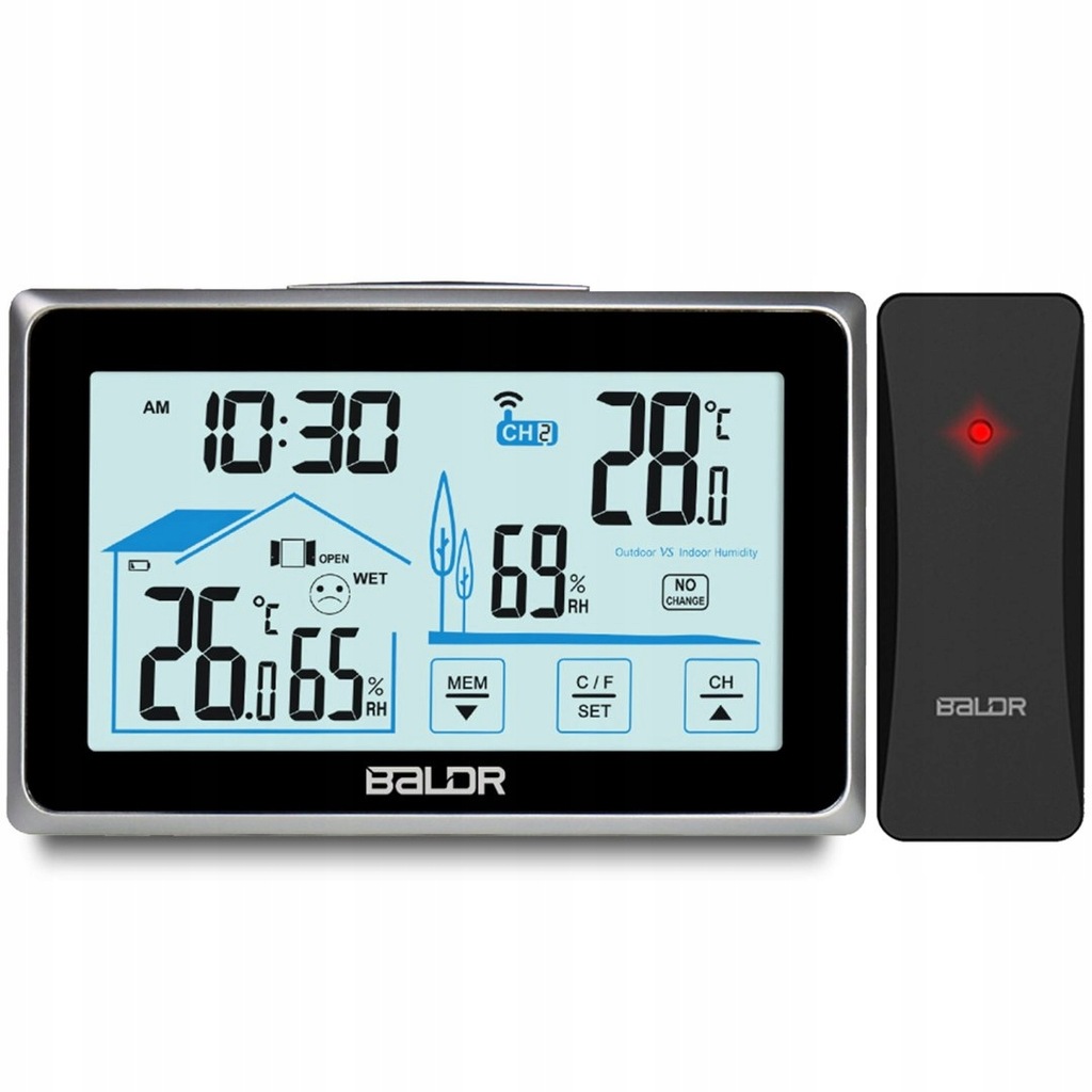 Stacja pogody pogodowa bezprzewodowa termometr z wyświetlaczem BD-910