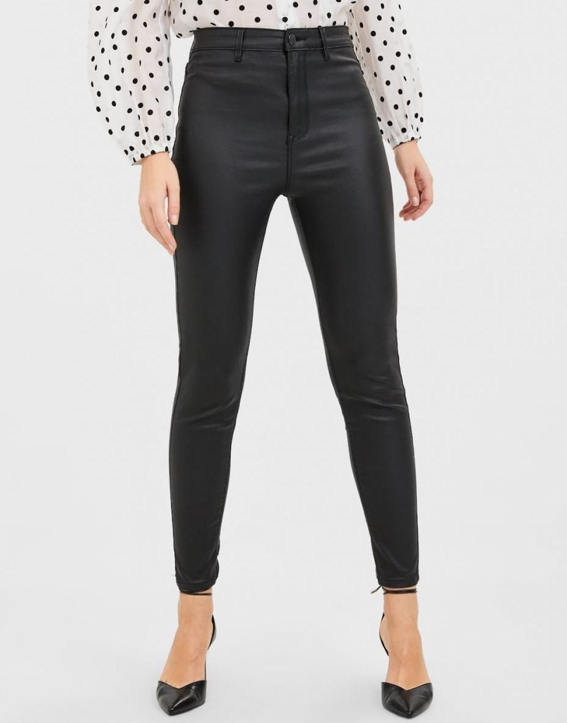 01X096 STRADIVARIUS__XXZ WOSKOWANE SPODNIE__XS - 11416994581