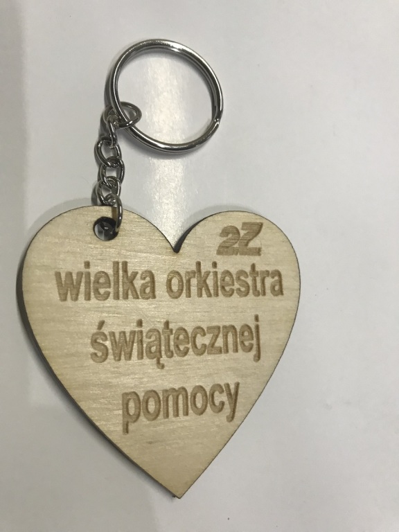 Serduszko WOŚP grawer drewno