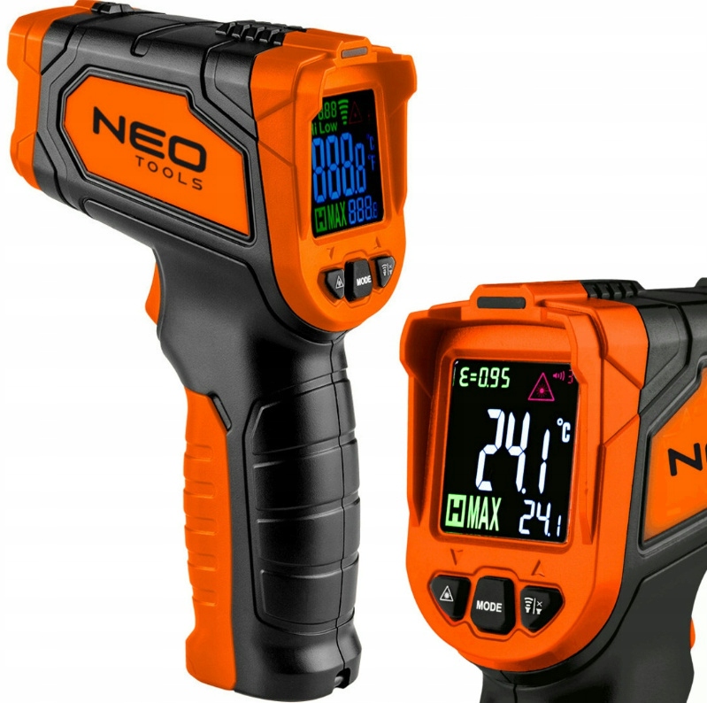 PIROMETR, PRZYRZĄD DO POMIARU TEMPERATURY (C-50~880, F-58~1616) NEO TOOLS