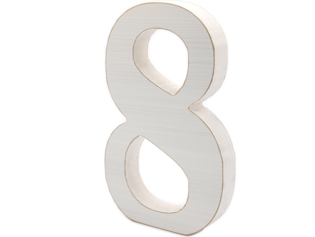 Cyfra osiem 8 stojąca 3 D litery cyfry drewniane