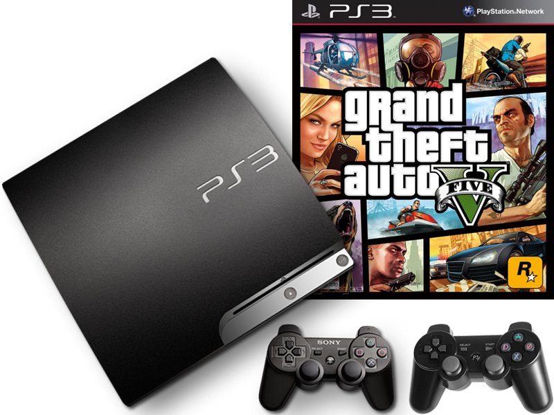 SONY PS3 PLAYSTATION 3 SLIM +2 PADY +GTA V 5 ! HIT - 7406946886 ...