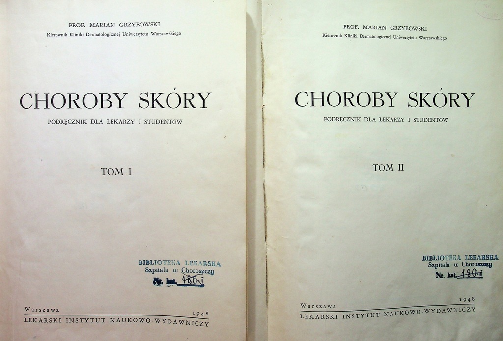 Choroby skóry Tom I i II 1948 r