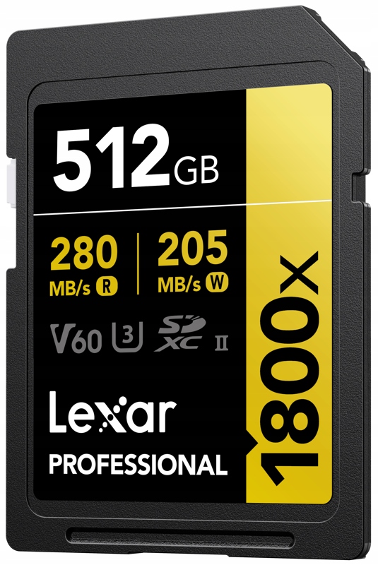 KARTA LEXAR PROFESSIONAL 512GB 1800x SDXC PRO U3 UHS-II R280/W205 (V60)