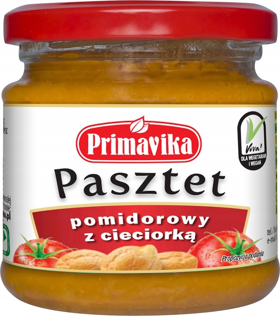 Primavika Pasztet pomidorowy z cieciorką 160 g