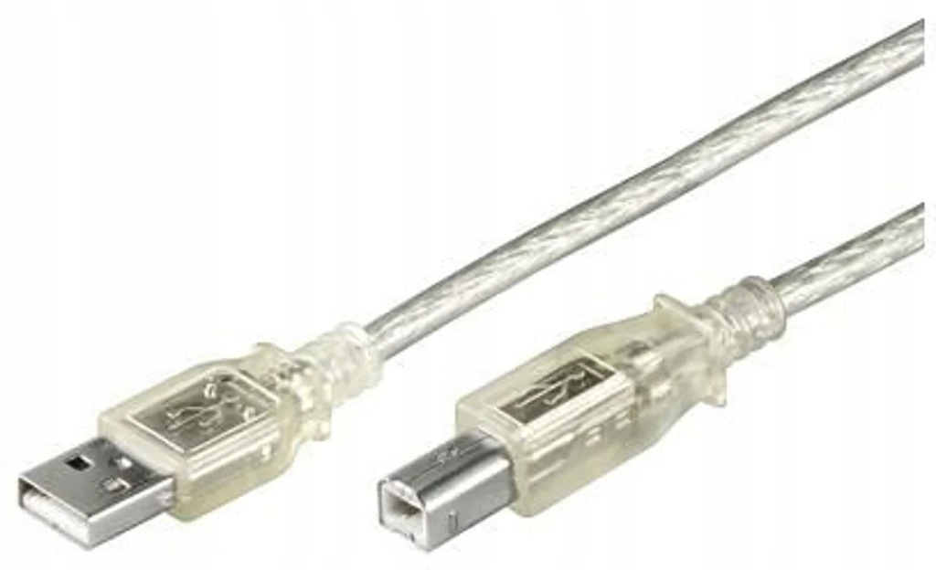 Microconnect USB2.0 A-B 1m M-M kabel USB USB A USB B Przezroczysty