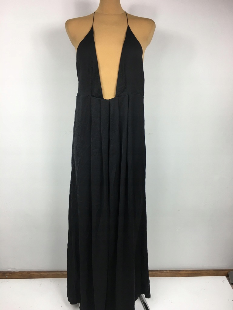 m634 sukienka WESELE maxi czarna SEXY dekolt ASOS