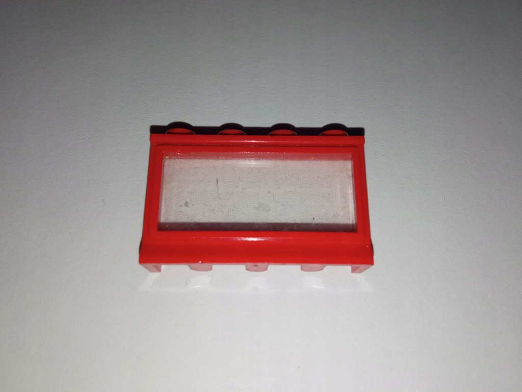 lego train pociąg 453 - czerwone okno z szybą