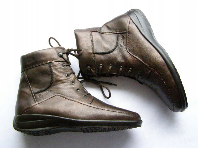 GANTER bardzo ciepłe skórzane botki OWCZE FUTRO ROZ.39,5 RAZ ZAŁOŻONE