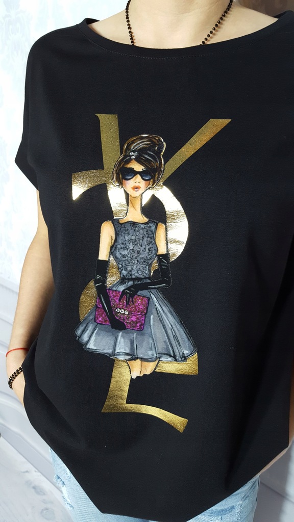 Bluzka Damska T-shirt Oversize z nadrukiem Audrey