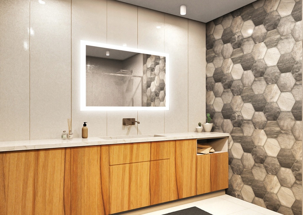 Lustro łazienkowe 100x80 podświetlane LED M1ZP-50 - 7547182954