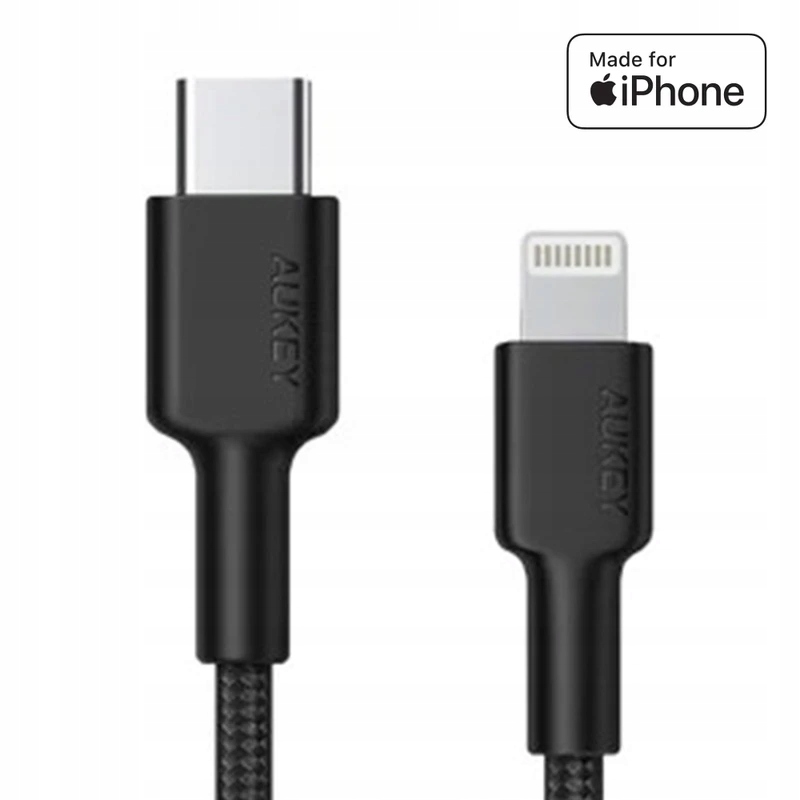 Aukey Kabel USB-C - Lightning MFi 27W oplot 1,8m