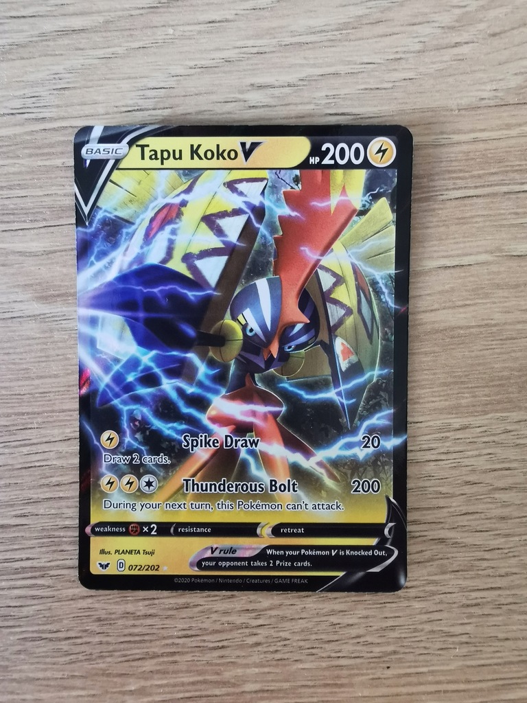 72/202 Tapu Koko V Ultra Rare Sword & Shield