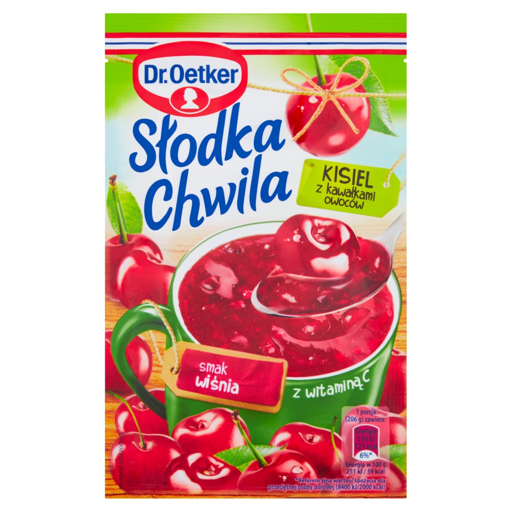 Dr. Oetker Słodka Chwila Kisiel Z Kawałkami Owoców Smak Wiśnia 31,5 G