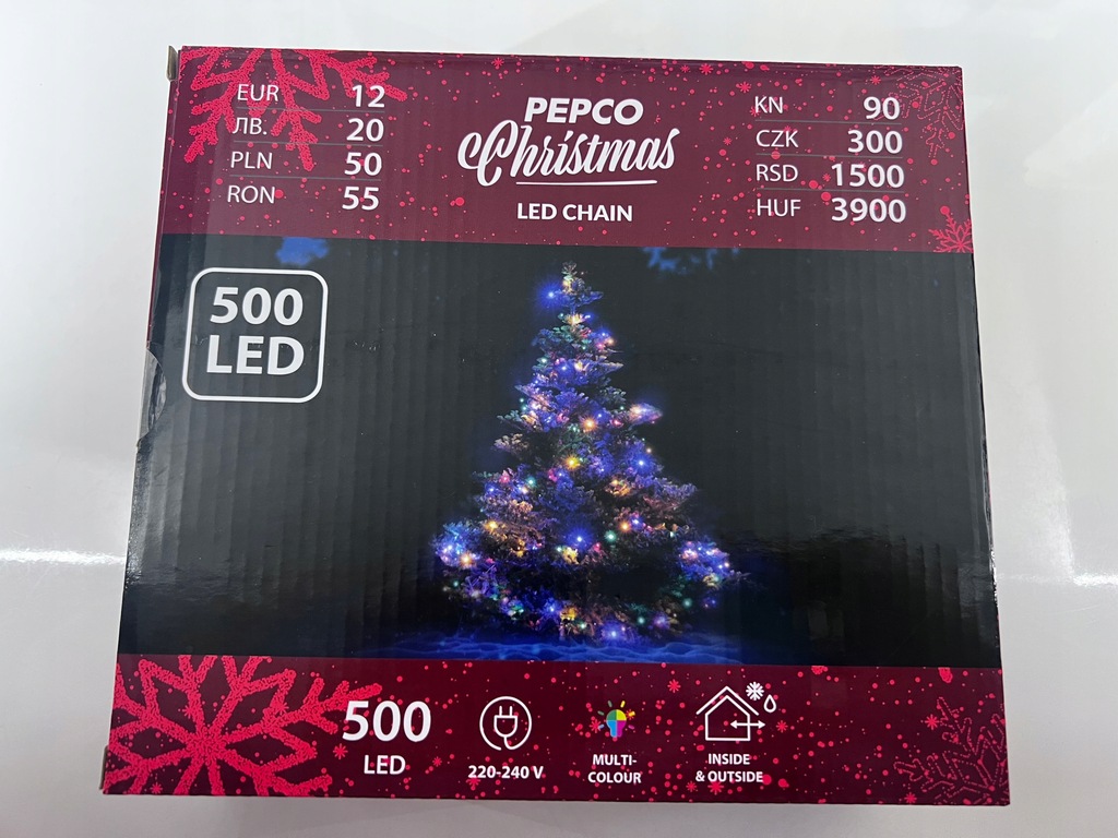 lampki choinkowe LED 500szt multicolor PEPCO