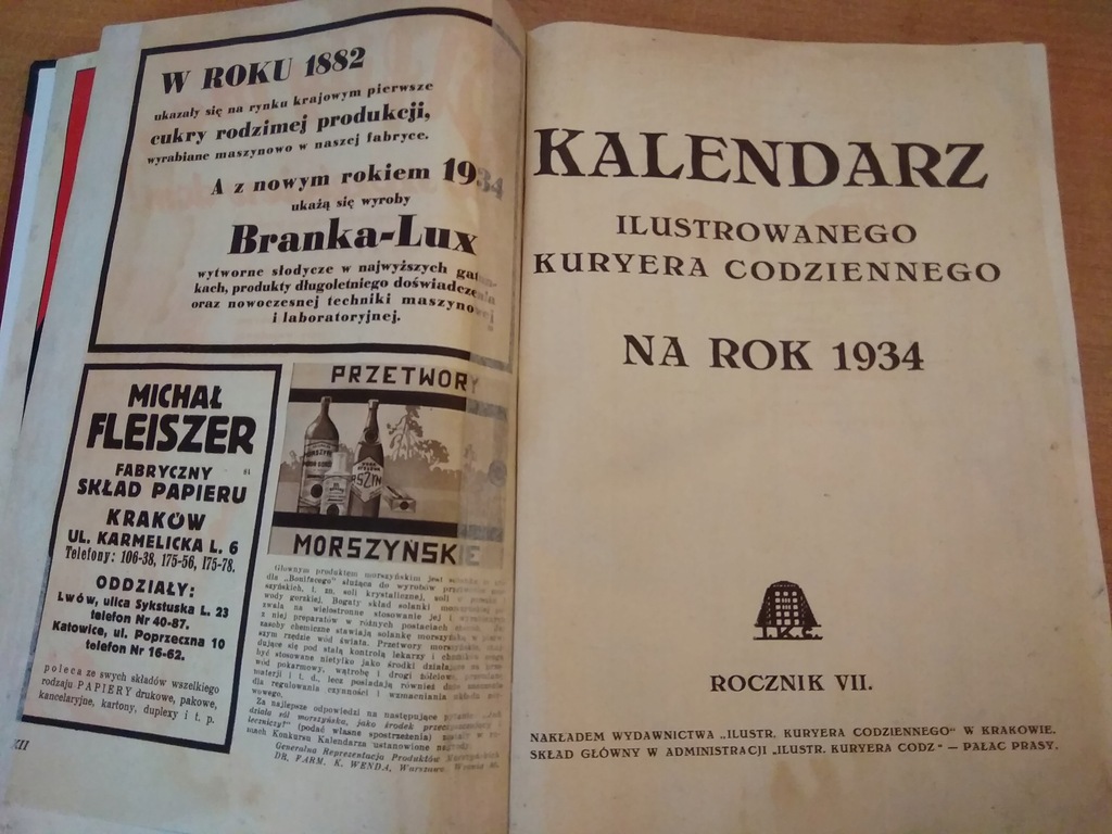 Kalendarz IKC Ilustrowany Kurier Codzienny 1934 r.