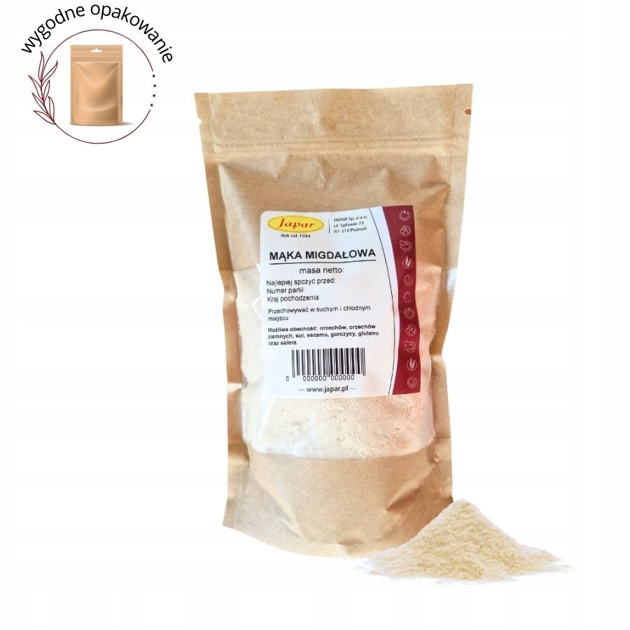 Mąka migdałowa jasna (z migdałów blanszowanych) 500 g